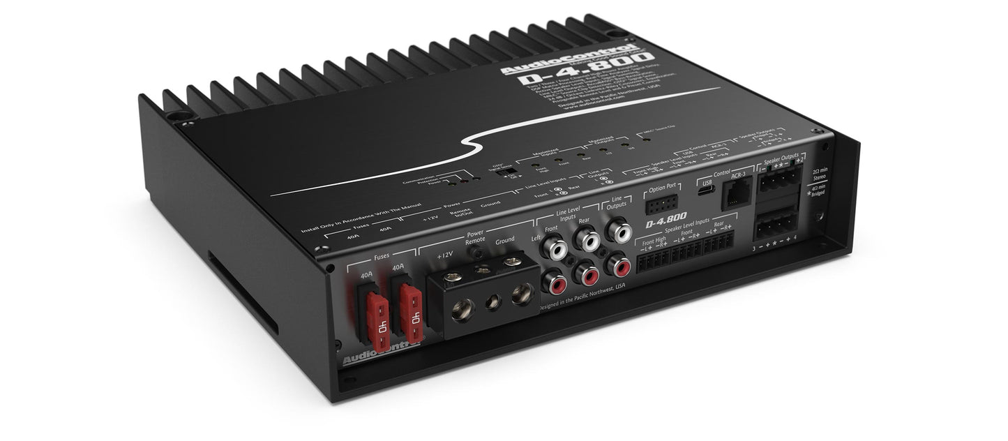 AudioControl D-4.800 High-Power 4 Channel DSP Matrix Amplifier with Accubass®