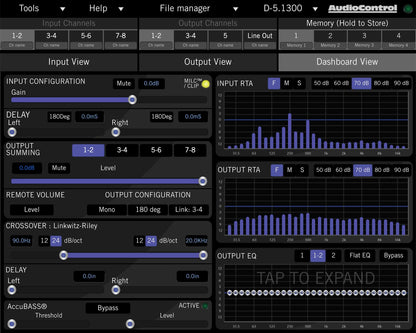 AudioControl D-5.1300 High-Power 5 Channel DSP Matrix Amplifier with Accubass®