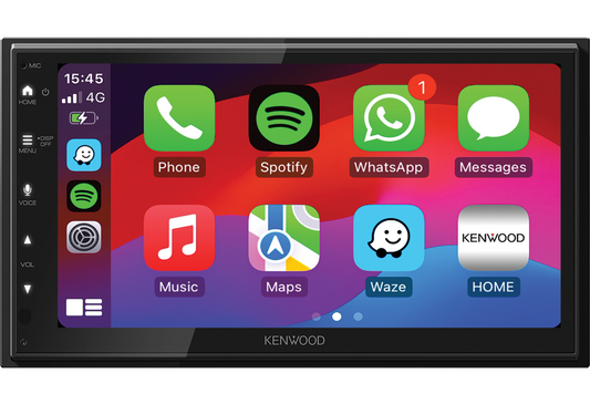 Kenwood DMX6523DABS 6.8" WSVGA Display Wireless Apple CarPlay Android Auto & iPhone Android Mirroring DAB+ Bluetooth Stereo