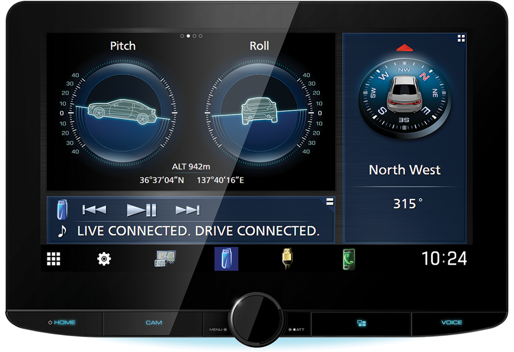 Kenwood DMX9724XDS - 10.1" CarPlay Android Auto Hi-Res Audio Wifi DAB Bluetooth Stereo