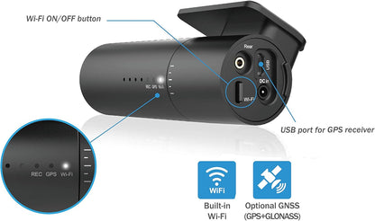 BlackVue DR590X-2CH (32 GB) UK Edition - Full HD Front and Rear Dash Cam with Smooth 30fps Video, Wi-Fi, Intelligent Parking Mode