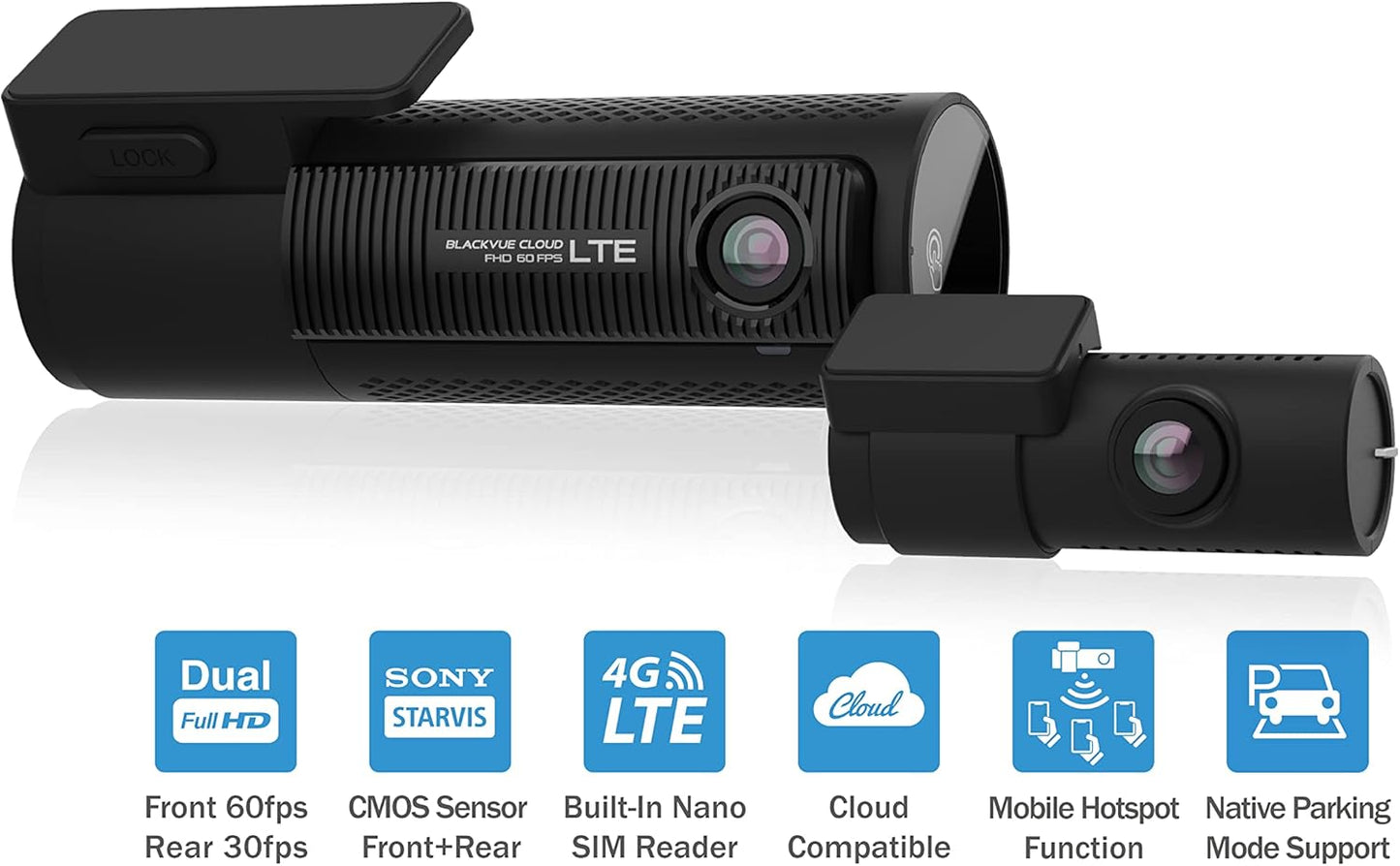 BlackVue DR770X-2CH LTE - 1080p 64GB Full HD Wi-Fi GPS Cloud 2 Channel Dash Cam