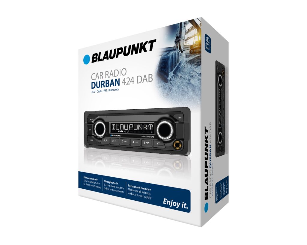 Blaupunkt Durban 424 DAB - 24V Single DIN DAB, Bluetooth, Dual USB and AUX Stereo