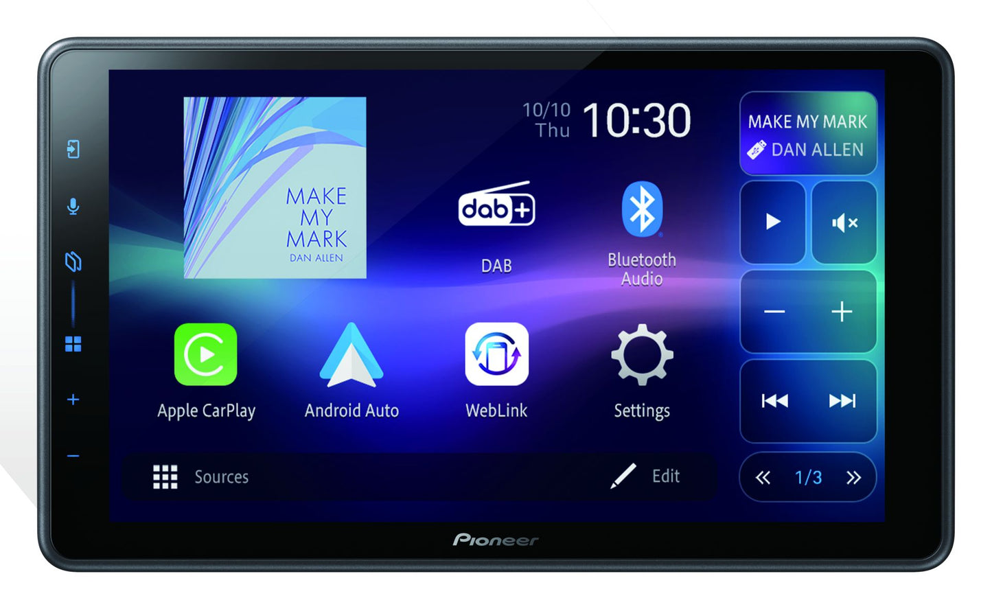Pioneer SPH-EVO98DAB-1D - 9" Wireless CarPlay Android Auto DAB Bluetooth Stereo Floating Screen