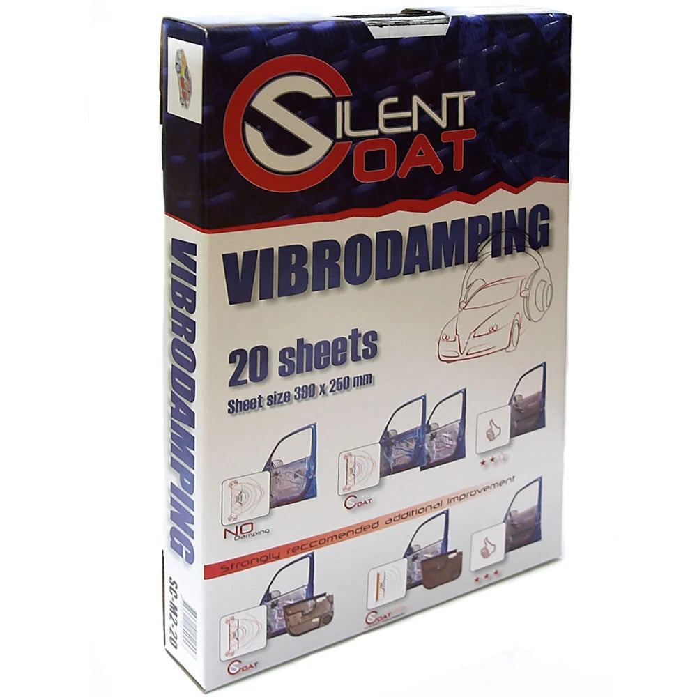 Silent Coat 2MM Sound Deadening Matt Damping Material 20 Sheet Volume Pack