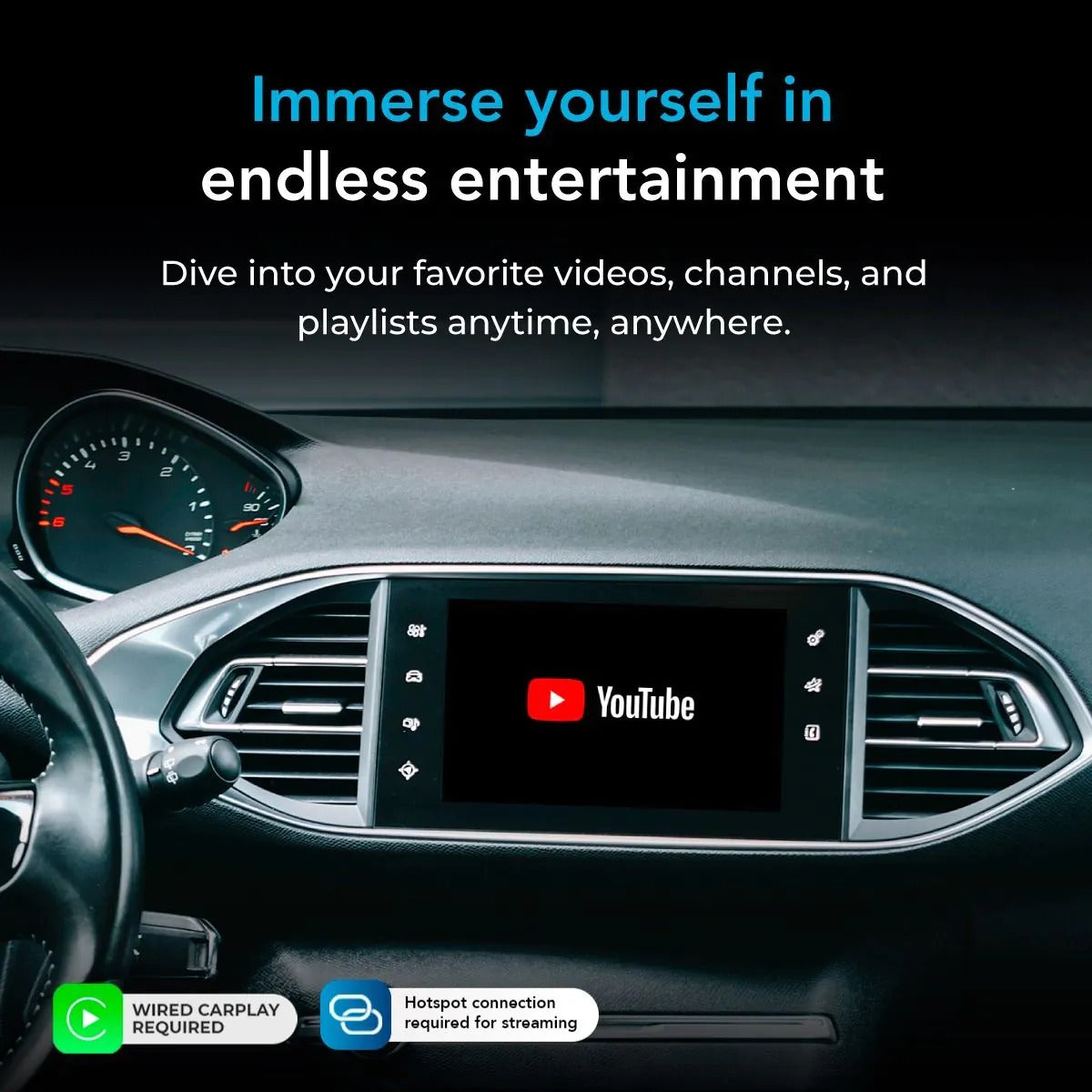 Autosky WCPAA-DUAL - Wireless CarPlay and Android Auto Adapter With Netflix & YouTube
