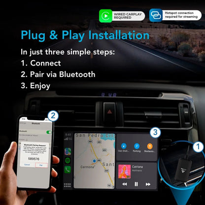 Autosky WCPAA-DUAL - Wireless CarPlay and Android Auto Adapter With Netflix & YouTube