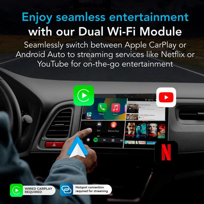 Autosky WCPAA-DUAL - Wireless CarPlay and Android Auto Adapter With Netflix & YouTube