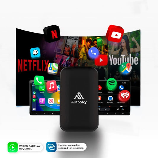Autosky WCPAA-DUAL - Wireless CarPlay and Android Auto Adapter With Netflix & YouTube