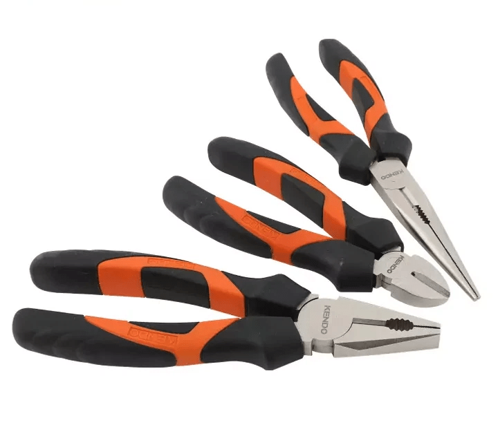 Kendo 85101 - 3 Piece Combination Heavy Duty Pliers Set Soft Grip Tools Plier Steel Set