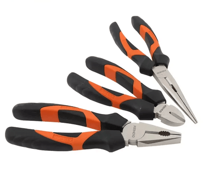 Kendo 85101 - 3 Piece Combination Heavy Duty Pliers Set Soft Grip Tools Plier Steel Set
