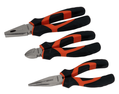 Kendo 85101 - 3 Piece Combination Heavy Duty Pliers Set Soft Grip Tools Plier Steel Set