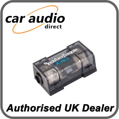 Inline ANL/Maxi fuse holder, platinum finish,
accepts 1/0 AWG or 4 AWG wire