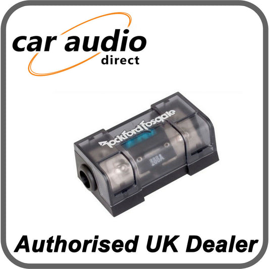 Inline ANL/Maxi fuse holder, platinum finish,
accepts 1/0 AWG or 4 AWG wire
