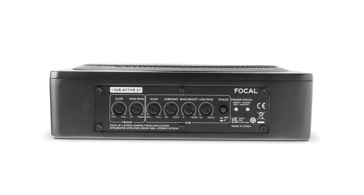 Focal ISUB ACTIVE 2.1 - 8" Ultra-Compact Underseat 2-Ch Amplified Subwoofer 260W