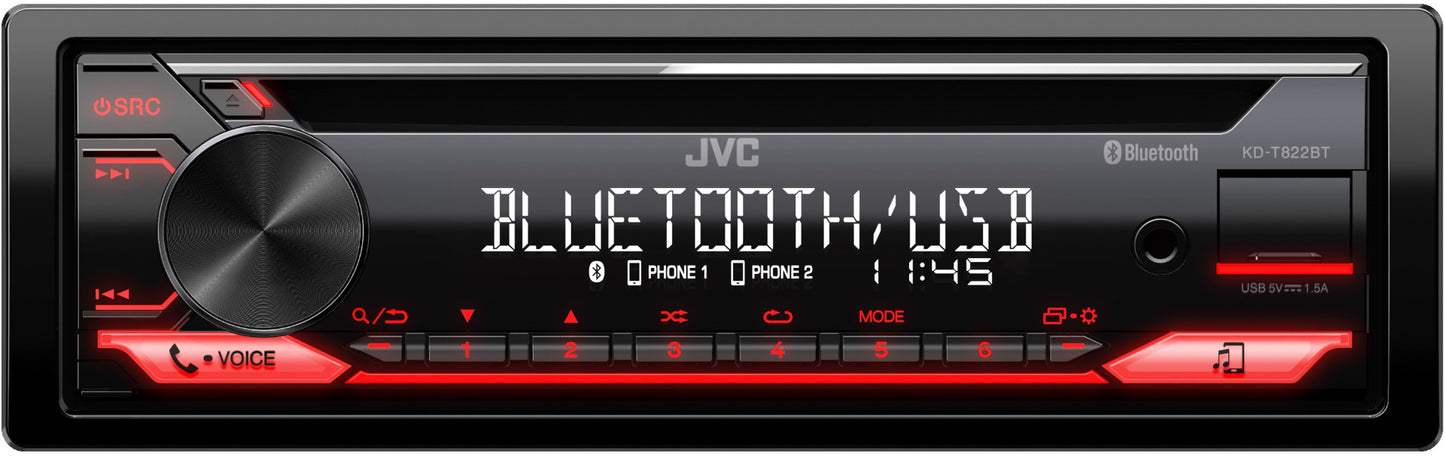 JVC KD-T822BT Car CD MP3 USB Bluetooth