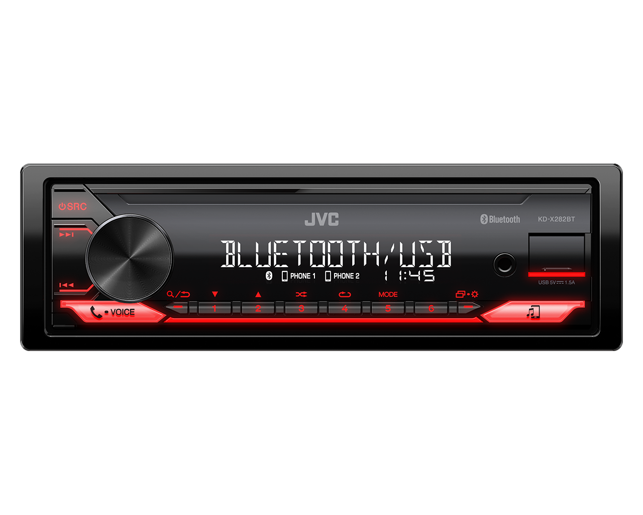JVC KD-X282BT Single DIN Receiver Bluetooth® USB AUX Car Stereo