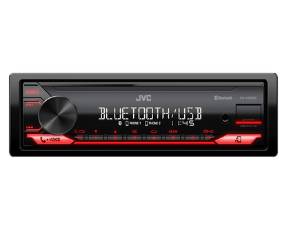 JVC KD-X282BT Single DIN Receiver Bluetooth® USB AUX Car Stereo