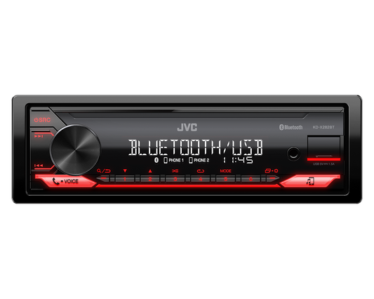JVC KD-X282BT Single DIN Receiver Bluetooth® USB AUX Car Stereo