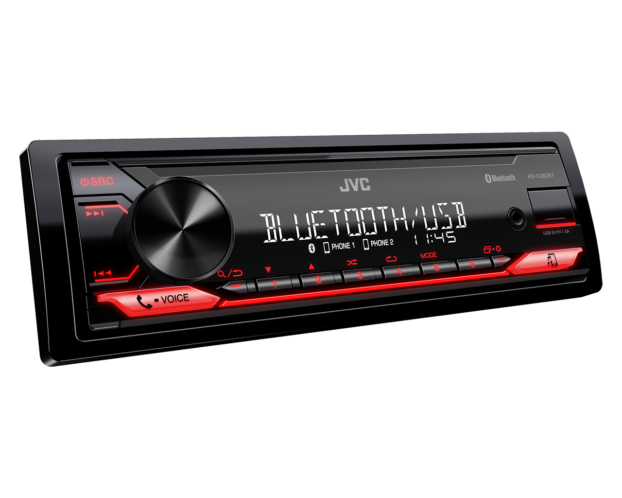 JVC KD-X282BT Single DIN Receiver Bluetooth® USB AUX Car Stereo