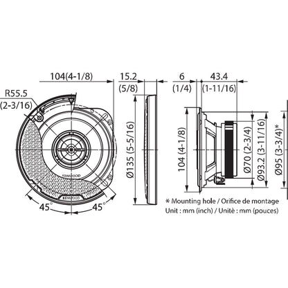 Kenwood KFC-PS1097 4" - 2-Way Coaxial Speakers