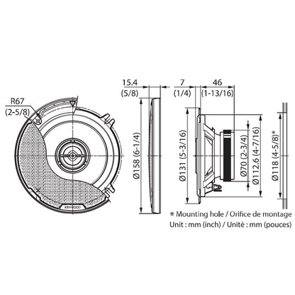 Kenwood KFC-PS1397 - 5.25" 2-Way Coaxial Speakers