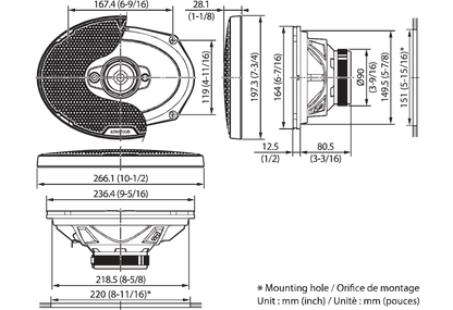 Kenwood KFC-PS6987 - 6"x9" 4-Way Coaxial Speakers