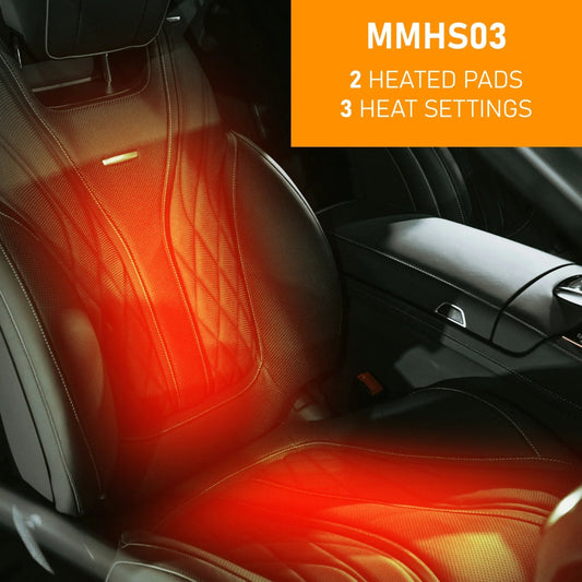 Motormax MMHS03 Carbon Fibre Heated Seats - 2 Pad & 3 Setting Switch
