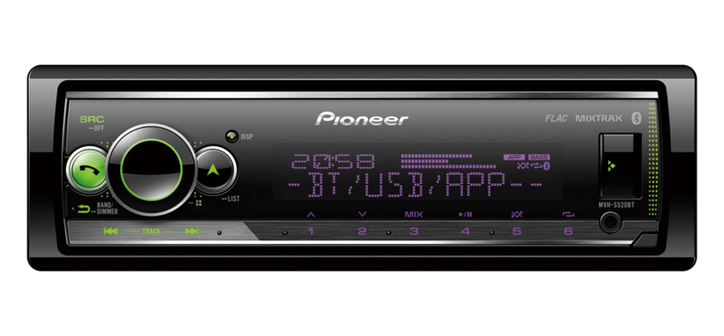 Pioneer MVH-S520BT - Mechless USB Bluetooth iPhone Android Stereo