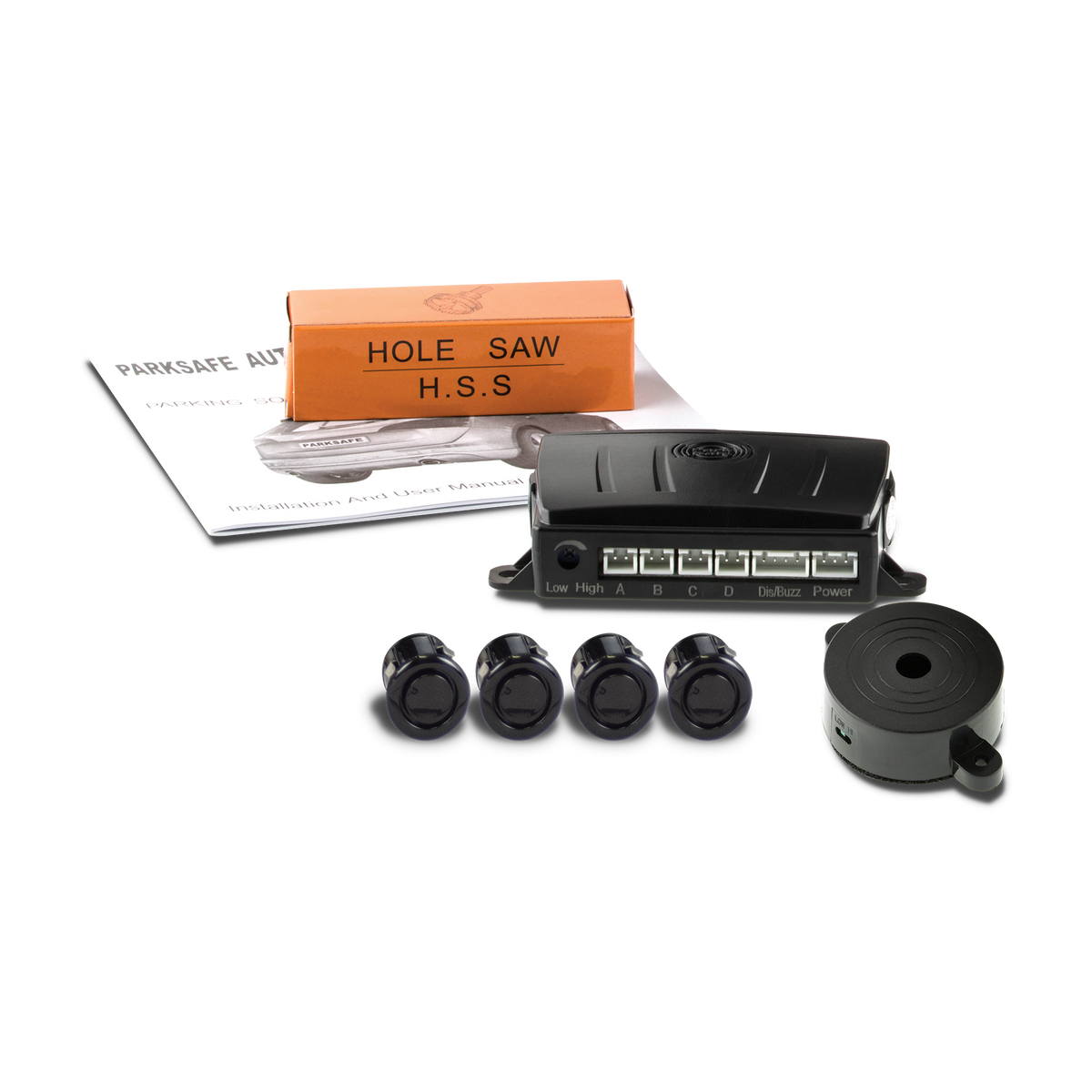 Parksafe PS540 Rear Gloss Black Parking Sensors with Audible Buzzer 19mm
