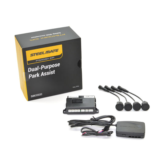 STEELMATE PTS400EX (DP) Matt Black Dual-Purpose Front or Rear Parking Sensors
