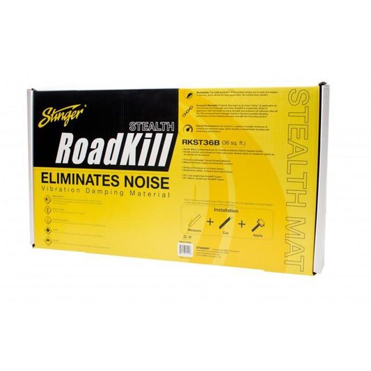 Stinger RKST36B - 18"×36" Stealth Black, Premium Lightweight Sound Proofing Material, 9 Pack