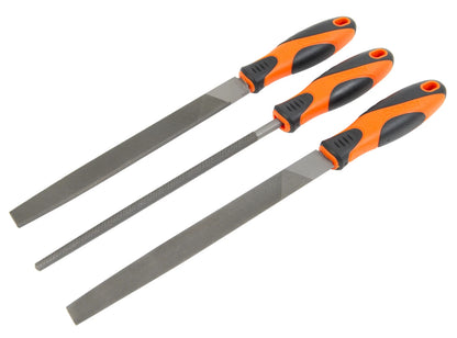 Kendo 85118 - 3 x Steel Rasp File Set Flat Round Half Carpenter Wood Workshop Files