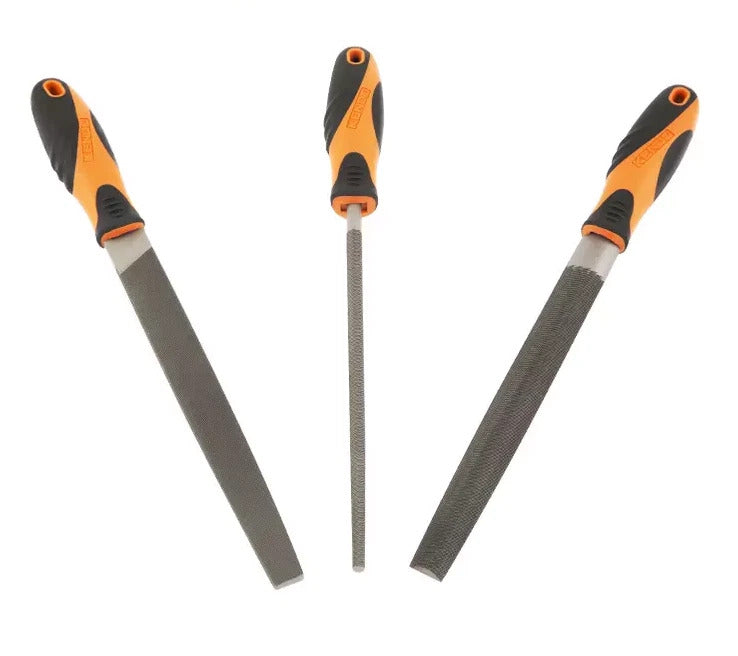 Kendo 85118 - 3 x Steel Rasp File Set Flat Round Half Carpenter Wood Workshop Files
