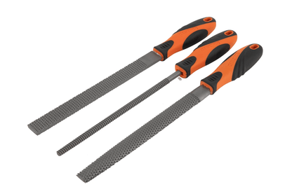 Kendo 85117 - 3pc Wood Rasp File Set Flat Round Half Round Carpenters Tool