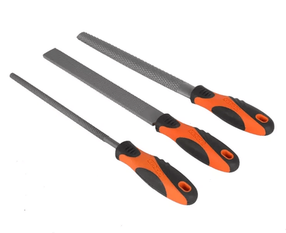 Kendo 85117 - 3pc Wood Rasp File Set Flat Round Half Round Carpenters Tool