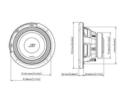 Alpine S2-W8D2 20cm 8” S-Series Subwoofer 900w Dual 2-Ohm
