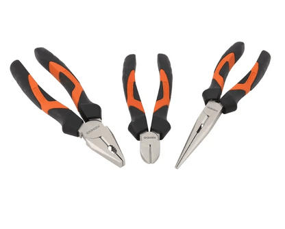 Kendo 85101 - 3 Piece Combination Heavy Duty Pliers Set Soft Grip Tools Plier Steel Set