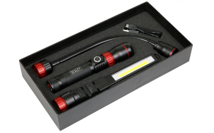 Sealey LED0131R Interchangeable 3-In-1 COB LED Rechargeable Inspection Light