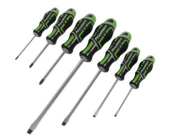 Sealey AK4325HV 7pc GripMAX® Screwdriver Set - Hi-Vis Green