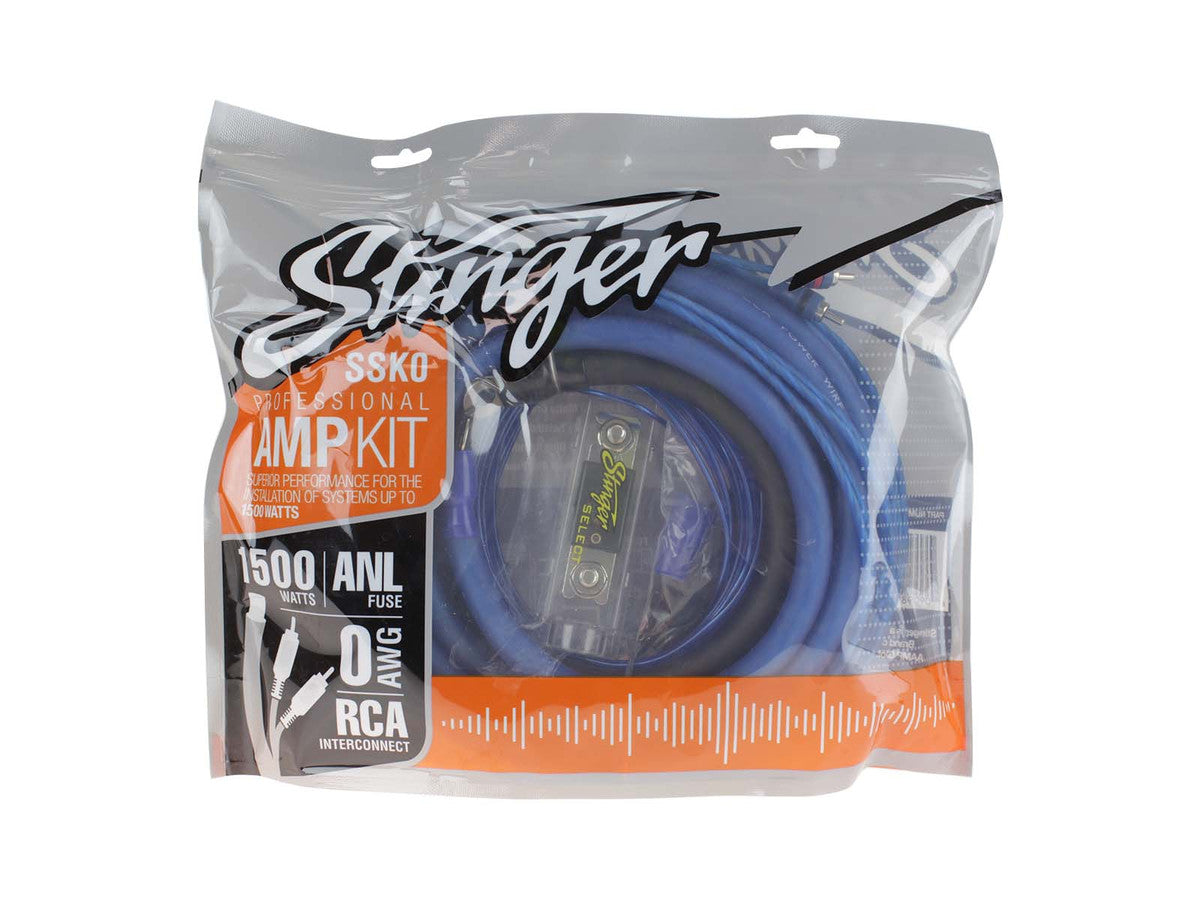 Stinger Select SSK0 - 1/0 Gauge 1500W Complete Amplifer Wiring Kit