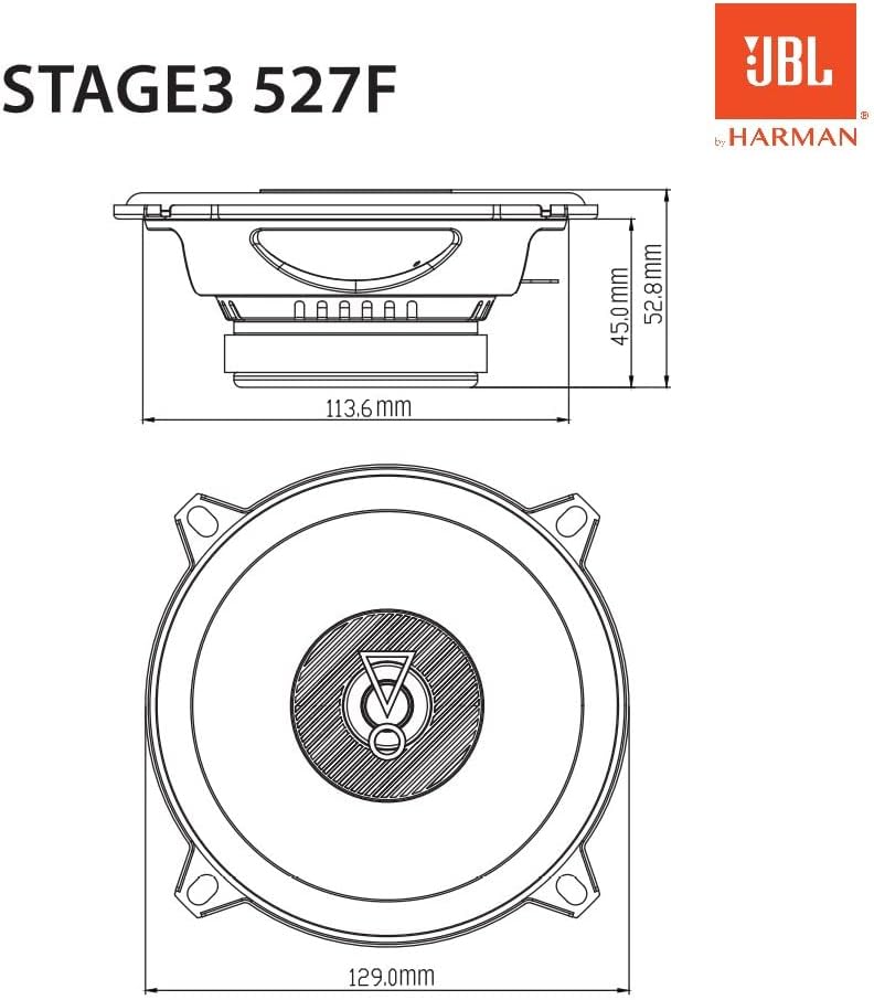 JBL Stage3 527F - 5 1/4" 2-Way Coaxial Speakers Factory Upgrade Without Grills