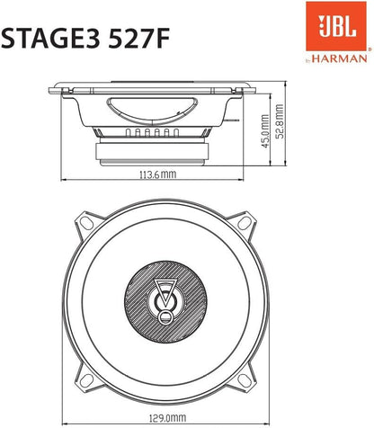 JBL Stage3 527F - 5 1/4" 2-Way Coaxial Speakers Factory Upgrade Without Grills