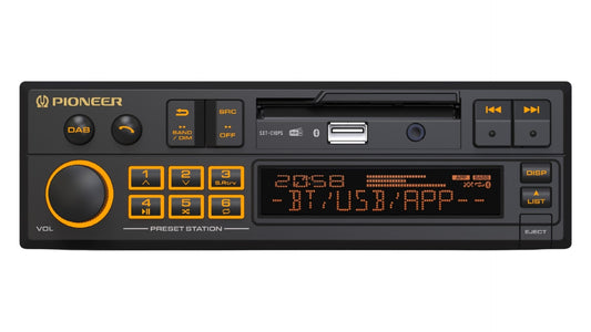 Pioneer SXT-C10PS - Single DIN Retro Tape Deck Style Bluetooth, DAB+, USB, Aux Stereo