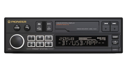 Pioneer SXT-C10PS - Single DIN Retro Tape Deck Style Bluetooth, DAB+, USB, Aux Stereo