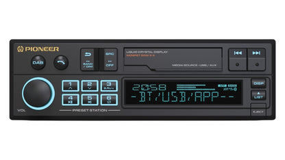 Pioneer SXT-C10PS - Single DIN Retro Tape Deck Style Bluetooth, DAB+, USB, Aux Stereo