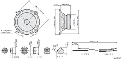 Pioneer TS-A1301C - 13cm 5.25" 2-Way Coaxial Car Speakers 300W