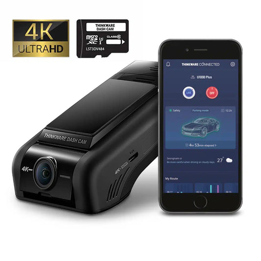 Thinkware U1000 Plus 4K UHD 1CH Front Only Dash Cam WiFi Bluetooth 64GB SD Card