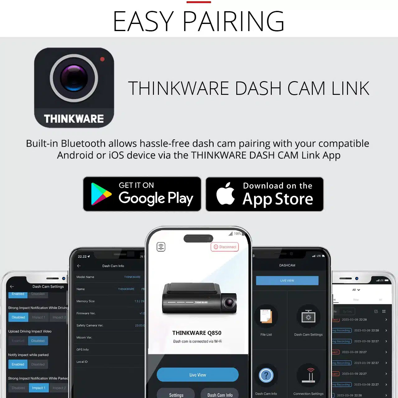 Thinkware U1000 Plus 4K UHD Front & 1080P Rear Dash Cam WiFi Bluetooth 64GB SD Card