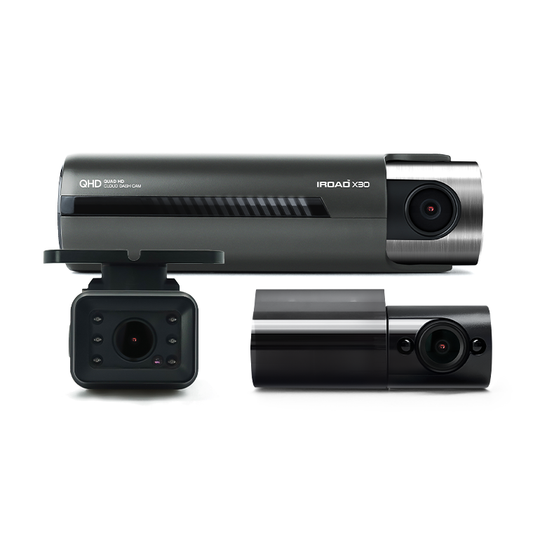 IROAD X30 - Front 2k QHD + Internal IR Camera + External Camera
